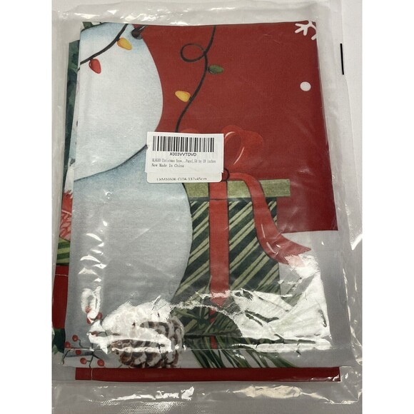 Christmas Valance for Windows Snowman Curtains 1 Valances Rod Pocket Valance New - Picture 2 of 3